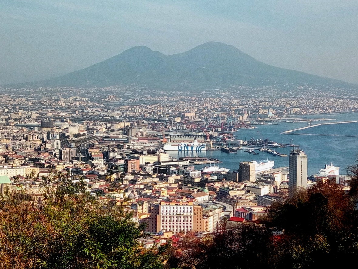 The view on Naples and Vesuvio